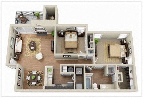 a floor plan of a house with a bedroom and a living room a floor plan of a house with a bedroom and a living room at Elme Druid Hills, Atlanta Georgia